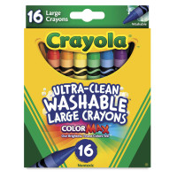 Пастель восковая Crayola Washable Large(Смываемые толстые) 16 цветов