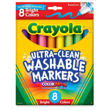 Фломастери Crayola Washable товсті, яскраві 8 кольорів