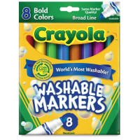 Фломастери Crayola Washable товсті, насичені 8 кольорів