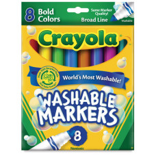 Фломастери Crayola Washable товсті, насичені 8 кольорів