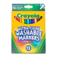 Фломастеры Crayola Washable тонкие 12 цветов