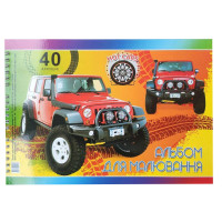 Альбом для малювання А4 на пружині 40 листів "Jeep"