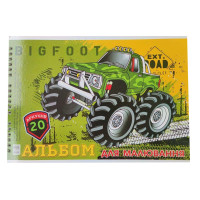 Альбом для рисования А4 на пружине 20 листов "Bigfoot"