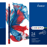 Олівці кольорові Marco Chroma 24 кольори в метал. кейсі (8010-24TN)